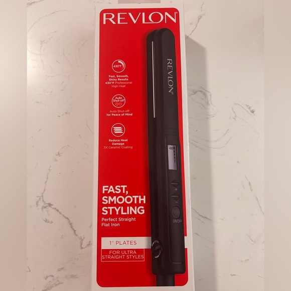 Revlon Perfect Heat 1" Ceramic Digital Flat Iron, Black- NIB - Picture 7 of 12